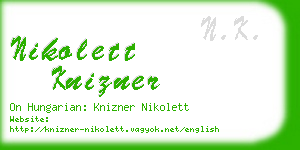 nikolett knizner business card